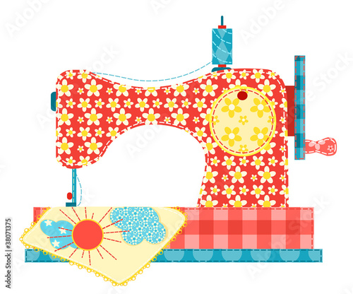 Vector: Sewing machine on white. Sewing machine on white.