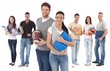 Group portrait happy of college students