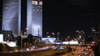 Time lapse of road traffic in Tel Aviv at night