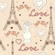 Love in Paris seamless pattern Love in Paris seamless pattern