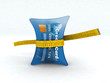 credit card in measuring tape