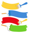 Vector brushes and rollers with paint