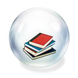 books inside bubble
