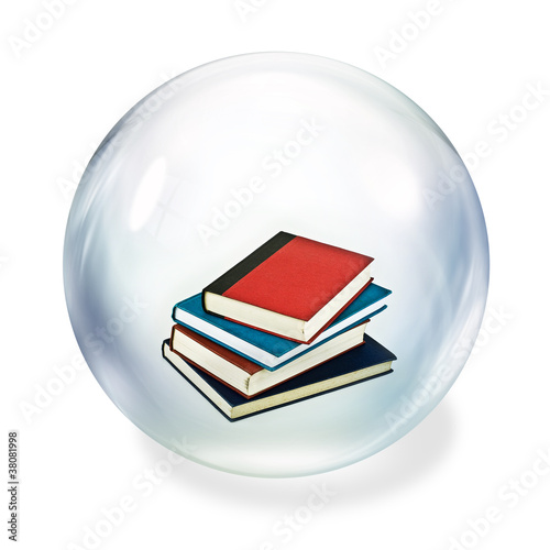 Photo: books inside bubble books inside bubble