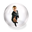 businessman in bubble
