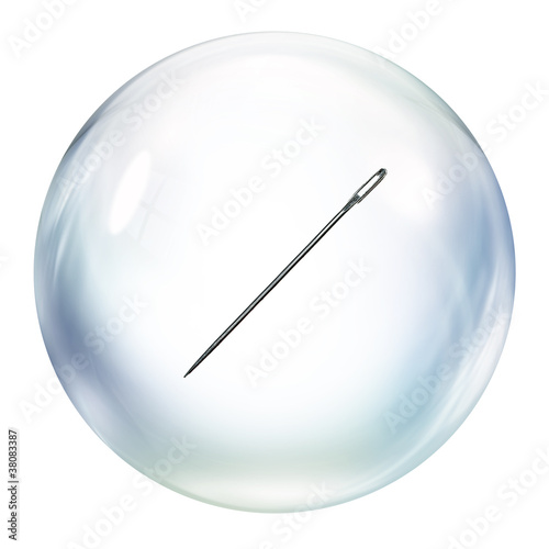 Photo: needle inside bubble needle inside bubble