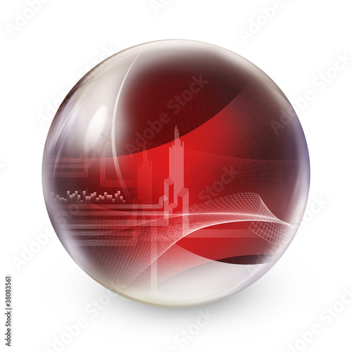 Illustration: red abstract sphere red abstract sphere