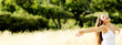 carefree woman panoramic