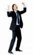 Winning businessman celebrating