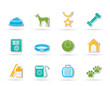 dog accessory and symbols icons - vector icon set