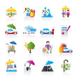 Insurance and risk icons - vector icon set