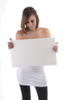 Foto: junge frau sexy werbung schild junge frau sexy werbung schild