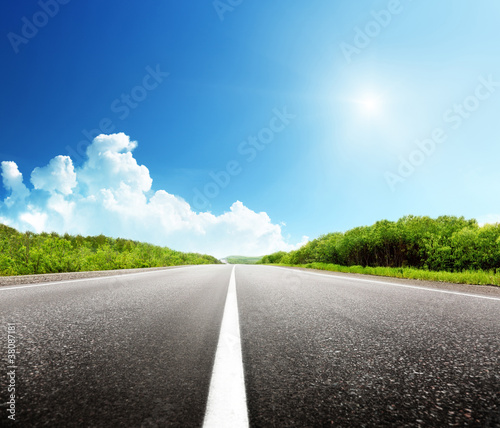 Photo: summer day and road summer day and road