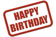 Stempel rot rel HAPPY BIRTHDAY