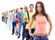Group of people on white.Teenager girl and Group of people on white.Teenager girl and