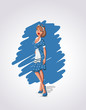 Beautiful sexy cartoon house wife wearing apron Beautiful sexy cartoon house wife wearing apron