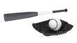 Baseball bat and glove