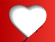 Heart cut from papper for Valentine's Day