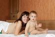 Happy mother with her baby Happy mother with her baby