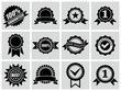 Vector black badges, certificates and seal icons.