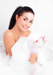 girl taking a bath