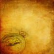 Aged paper with compass