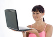 Foto: Woman with laptop. Woman with laptop.