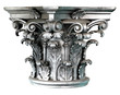 Silver Corinthian order columns on the white background Silver Corinthian order columns on the white background