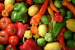 Poivrons, tomates, citrons et Piments