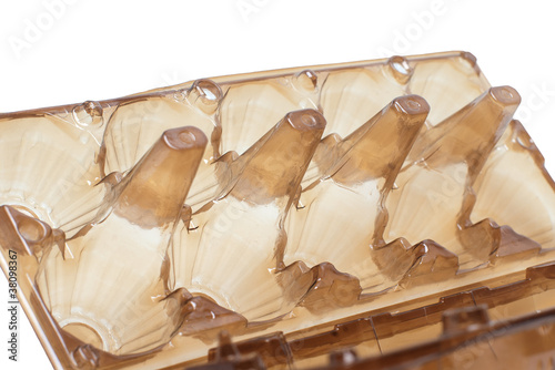 Foto: Closeup of empty plastic egg crate box Closeup of empty plastic egg crate box