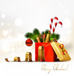 background with open Christmas gift