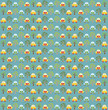 Seamless wallpaper with funny car and tree