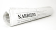 Karriere Zeitungsrolle auf weiß isoliert