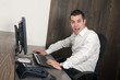 Male worker at a helpdesk