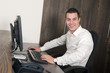 Male worker at a helpdesk