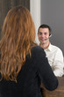 Customer at a service desk