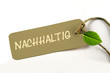 Nachhaltig - Plakette aus Karton