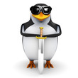 3d Penguin and a rather mean looking sword