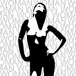 Nude beautiful woman against background