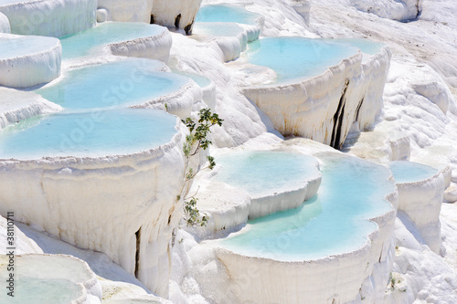 Photo: Travertine pools at ancient Hierapolis, now Pamukkale, Turkey Travertine pools at ancient Hierapolis, now Pamukkale, Turkey