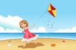 Girl flying kite