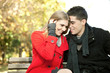 love couple enjoying themselves in park