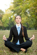 Businesswoman meditating
