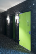Photo: toilet door made of plexi glass in a swimming pool toilet door made of plexi glass in a swimming pool