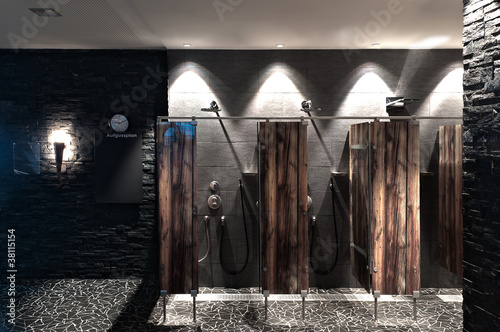 Photo: modern shower in a swimming pool modern shower in a swimming pool