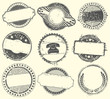Abstract set of vector stamps with an empty place for the text
