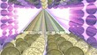 Coins frame and paper currency with Violet Ray