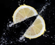 schizzi su fette di limone
