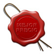 Icono lacre de cera 3D con texto MEJOR PRECIO Icono lacre de cera 3D con texto MEJOR PRECIO