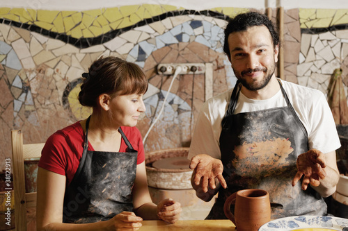 Photo: Potters with jug Potters with jug